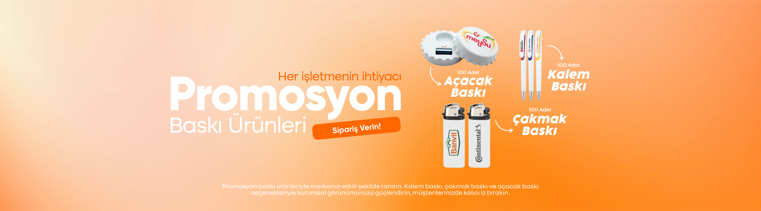 Promosyon Baskı - Kalem Çakmak Açacak Baskı